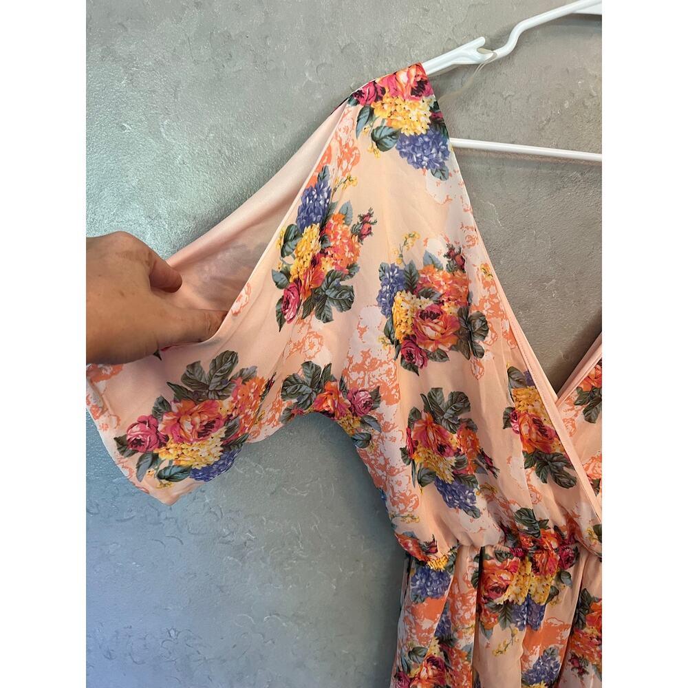 NWT Charlotte Russe Floral Cold Shoulder Romper XS Summer Shorts - Picture 7 of 13